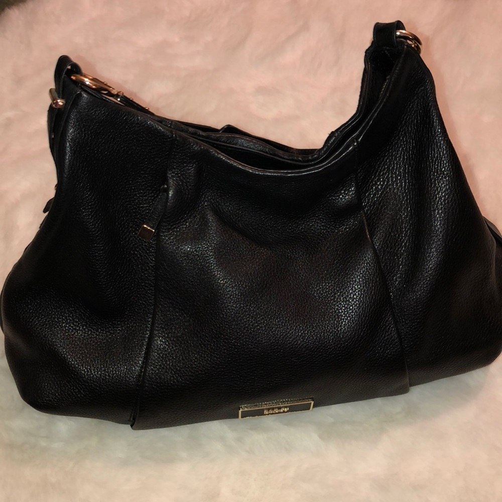 DKNY leather shoulder bag with gold accents